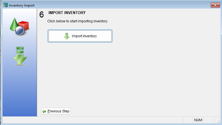 Auction Flex Inventory Import wizard, Import Inventory step